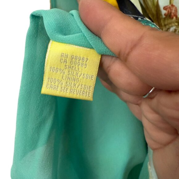 Catherine Malandrino Silk Patchwork Floral Bird Bohemian Maxi Wrap Skirt Women 6 - Picture 6 of 7